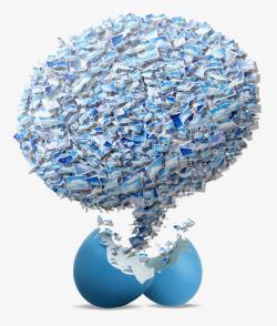 蓝色风暴科技 简约背景下的头脑风暴与未来创新